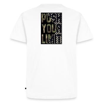 push your limit - Men's Premium Organic T-Shirt - white - Back - Nico (187cm)