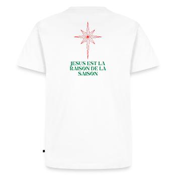 Étoile de Noël avec citation religieuse - T-shirt Premium bio Homme - blanc - Dos - Nico (187cm)
