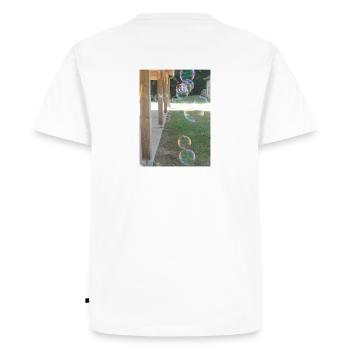 Série de bulles de savon en extérieur - T-shirt Premium bio Homme - blanc - Dos - Nico (187cm)