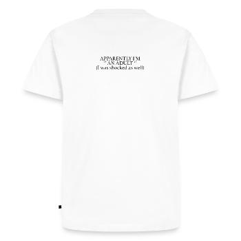 I'M AN ADULT - Men's Premium Organic T-Shirt - white - Back - Nico (187cm)