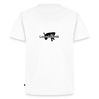 Athlétisme saut en hauteur écriture au centre - T-shirt Premium bio Homme - blanc - Dos - Nico (187cm)