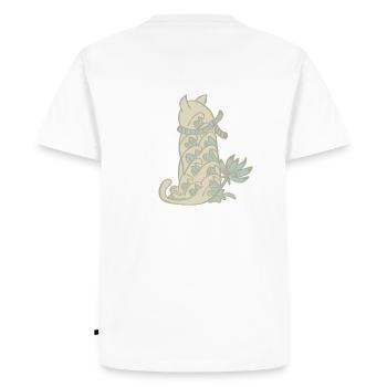 Chat regardant la mer - T-shirt Premium bio Homme - blanc - Dos - Nico (187cm)