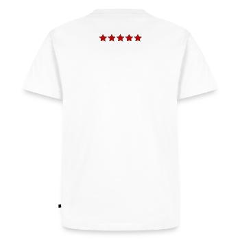 5 stars - Men's Premium Organic T-Shirt - white - Back - Nico (187cm)