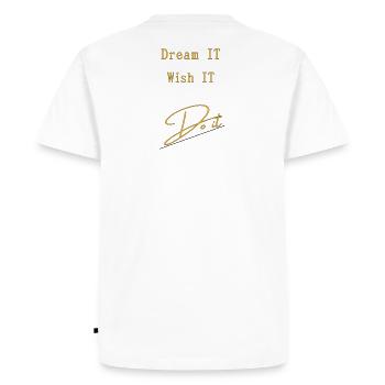 Dream IT . Wish IT . DO iT - Männer Premium Bio T-Shirt - Weiß - Hinten - Nico (187cm)