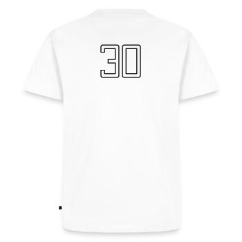 Numéro 30 (Style Université) - T-shirt Premium bio Homme - blanc - Dos - Nico (187cm)