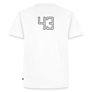 Numéro 43 (Style Université) - T-shirt Premium bio Homme - blanc - Dos - Nico (187cm)