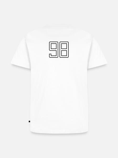 Nummer 98 (Universitätsstil) - Männer Premium Bio T-Shirt - Weiß