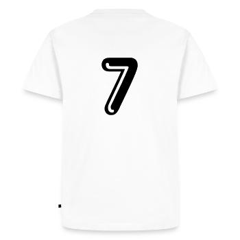 7 - back number - Men's Premium Organic T-Shirt - white - Back - Nico (187cm)