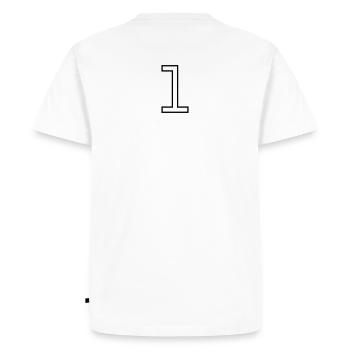 Number 1 - T-shirt Premium bio Homme - blanc - Dos - Nico (187cm)