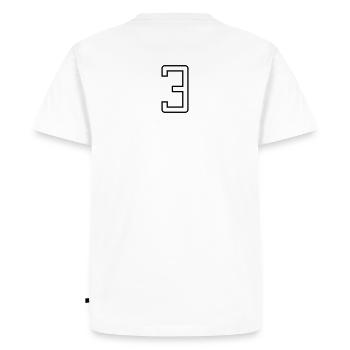 Number 3 - T-shirt Premium bio Homme - blanc - Dos - Nico (187cm)