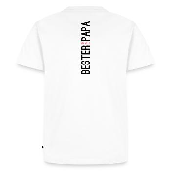 Bester Papa der Welt Geschenk - Männer Premium Bio T-Shirt - Weiß - Hinten - Nico (187cm)