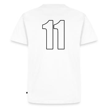 Numéro 11 Numéro Eleven - Équipe sportive de football avec numéro arrière - T-shirt Premium bio Homme - blanc - Dos - Nico (187cm)