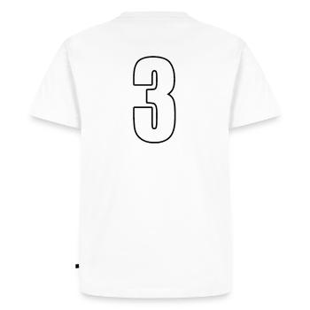 No. 3 Number Three - Back Number Football Sport - Men's Premium Organic T-Shirt - white - Back - Nico (187cm)