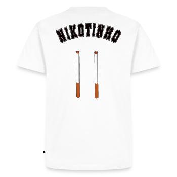 Ligue de district Nikotinho - T-shirt Premium bio Homme - blanc - Dos - Nico (187cm)