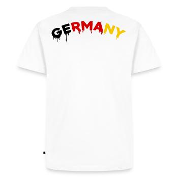 Germany I Allemagne Design Noir Rouge Or - T-shirt Premium bio Homme - blanc - Dos - Nico (187cm)