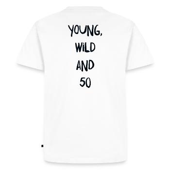 50th birthday - Men's Premium Organic T-Shirt - white - Back - Nico (187cm)