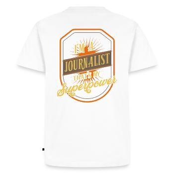 Journaliste - T-shirt Premium bio Homme - blanc - Dos - Nico (187cm)