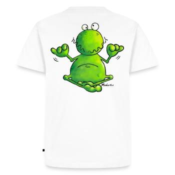 Ohmmm frog- meditation- t-shirt design - Men's Premium Organic T-Shirt - white - Back - Nico (187cm)