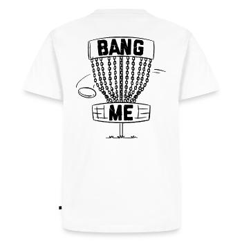 Disc Golf - T-shirt Premium bio Homme - blanc - Dos - Nico (187cm)