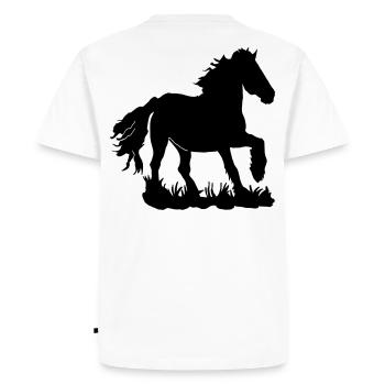 Friesians at a gallop - Men's Premium Organic T-Shirt - white - Back - Nico (187cm)