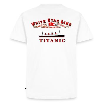 TITANIC WHITE STAR LINE - T-shirt Premium bio Homme - blanc - Dos - Nico (187cm)