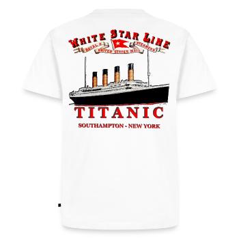 TITANIC CREATION Louis RUNEMBERG © Adagp - Men's Premium Organic T-Shirt - white - Back - Nico (187cm)