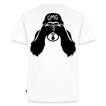 Drôle de singe - Gorille OMG Professeur - T-shirt Premium bio Homme - blanc - Dos - Nico (187cm)