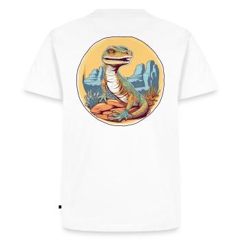 Dinosaures dans le panorama du désert - T-shirt Premium bio Homme - blanc - Dos - Nico (187cm)