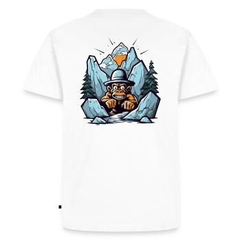 Abstract mountain gorilla with hat - Men's Premium Organic T-Shirt - white - Back - Nico (187cm)