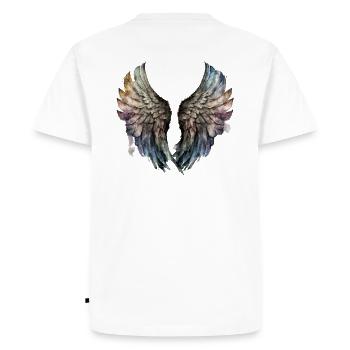 Ailes Aquarelle Arc-en-Ciel - T-shirt Premium bio Homme - blanc - Dos - Nico (187cm)