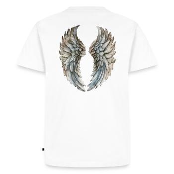 Angel Wings: A Celestial Style Angelwings - Men's Premium Organic T-Shirt - white - Back - Nico (187cm)