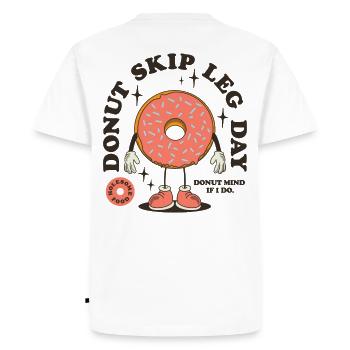 Journée de saut de jambe de beignet - T-shirt Premium bio Homme - blanc - Dos - Nico (187cm)
