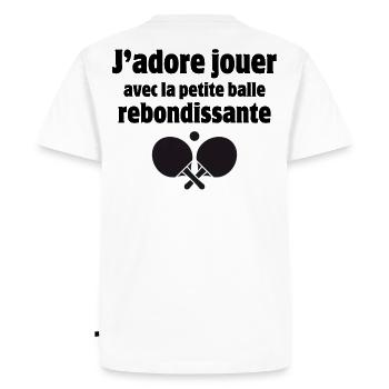 ping-pong, pongiste, tennis de table - T-shirt Premium bio Homme - blanc - Dos - Nico (187cm)