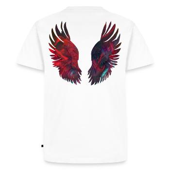 Ailes de Feu Luminescentes - T-shirt Premium bio Homme - blanc - Dos - Nico (187cm)