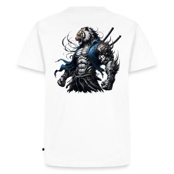 Tigre Samouraï - T-shirt Premium bio Homme - blanc - Dos - Nico (187cm)