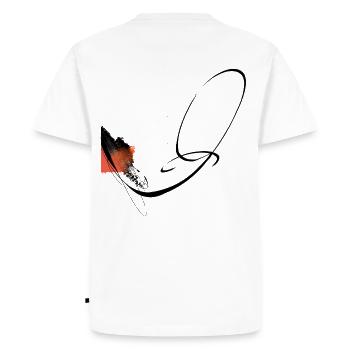 Tanz der Linien - Männer Premium Bio T-Shirt - Weiß - Hinten - Nico (187cm)