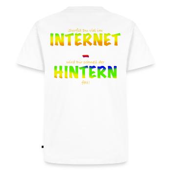 Internet butt - Men's Premium Organic T-Shirt - white - Back - Nico (187cm)