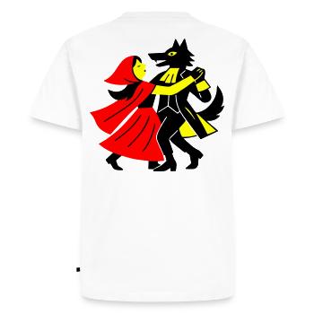 Valse avec Le Loup - T-shirt Premium bio Homme - blanc - Dos - Nico (187cm)