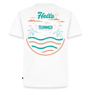Conception de plage de palmiers d’été - T-shirt Premium bio Homme - blanc - Dos - Nico (187cm)