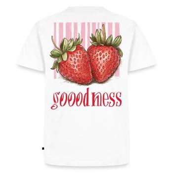 Fraise - bonté - T-shirt Premium bio Homme - blanc - Dos - Nico (187cm)
