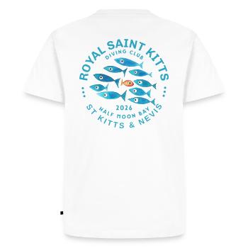 Royal Saint Kitts Diving 2026 - T-shirt Premium bio Homme - blanc - Dos - Nico (187cm)