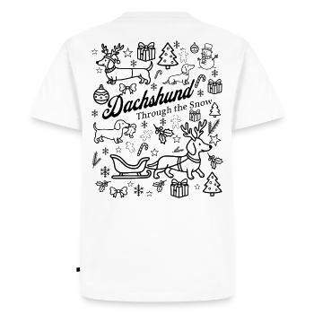 Dachshund Snow Design - Men's Premium Organic T-Shirt - white - Back - Nico (187cm)