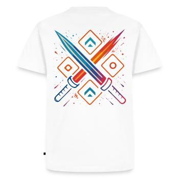 Gaming Swords Neon - Men's Premium Organic T-Shirt - white - Back - Nico (187cm)