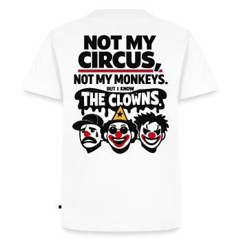 Déclaration Not My Circus, Not My Monkeys - T-shirt Premium bio Homme - blanc - Dos - Nico (187cm)