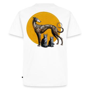 Art de rue Galgo & Cats - Brut - T-shirt Premium bio Homme - blanc - Dos - Nico (187cm)