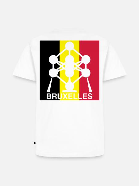 Atomium Brussels – Belgian Flag Square Design - Men's Premium Organic T-Shirt - white
