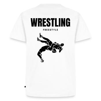 WRESTLING FREESTYLE – MORE THAN A SPORT - Men's Premium Organic T-Shirt - white - Back - Nico (187cm)