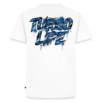 Style de tuning de rue Turbo Life Camo - T-shirt Premium bio Homme - blanc - Dos - Nico (187cm)