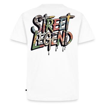 Street Legend Graffiti Style JDM sticker shirt - Men's Premium Organic T-Shirt - white - Back - Nico (187cm)