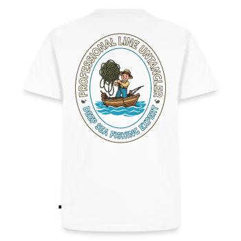 Deep Sea Fishing Expert Emblem - Men's Premium Organic T-Shirt - white - Back - Nico (187cm)